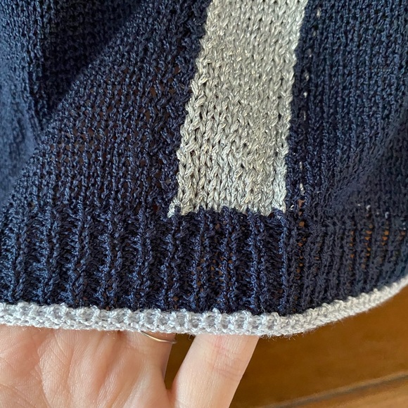 Charget Made In Italy Navy Blue and Silver V-Neck Sweater - Picture 9 of 12